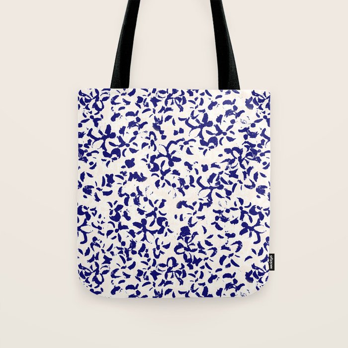 Mediterranean blue handmade floral Tote Bag Gallery Image 1