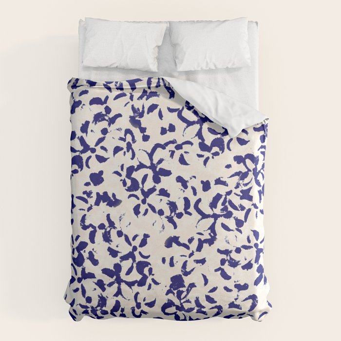 Mediterranean blue handmade floral Duvet Cover Gallery Image 6