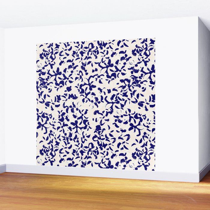 Mediterranean blue handmade floral Wall Mural Gallery Image 2