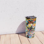 Graffiti Street Art Pattern Colorful Tribal Abstract by Emmanuel Signorino Travel Mug Gallery Image 4