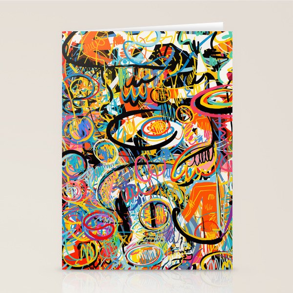 Graffiti Street Art Pattern Colorful Tribal Abstract by Emmanuel Signorino Stationery Card Gallery Image 2