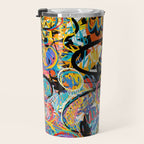 Graffiti Street Art Pattern Colorful Tribal Abstract by Emmanuel Signorino Travel Mug Gallery Image 3
