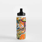 Graffiti Street Art Pattern Colorful Tribal Abstract by Emmanuel Signorino Water Bottle Gallery Image 2