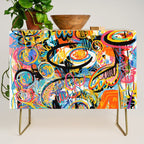 Graffiti Street Art Pattern Colorful Tribal Abstract by Emmanuel Signorino Credenza Gallery Image 1