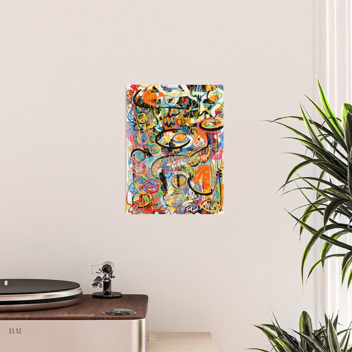 Graffiti Street Art Pattern Colorful Tribal Abstract by Emmanuel Signorino Poster Gallery Image 2