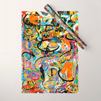 Graffiti Street Art Pattern Colorful Tribal Abstract by Emmanuel Signorino Wrapping Paper Gallery Image 1