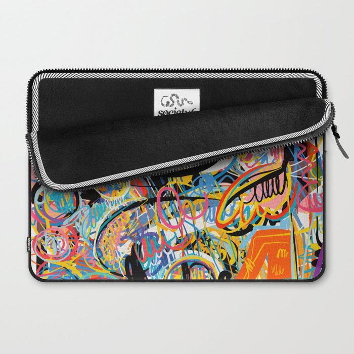 Graffiti Street Art Pattern Colorful Tribal Abstract by Emmanuel Signorino Laptop Sleeve Gallery Image 2