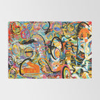 Graffiti Street Art Pattern Colorful Tribal Abstract by Emmanuel Signorino Rug Gallery Image 2