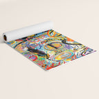 Graffiti Street Art Pattern Colorful Tribal Abstract by Emmanuel Signorino Yoga Mat Gallery Image 2
