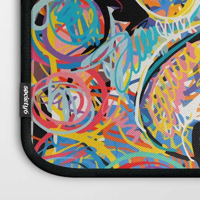 Graffiti Street Art Pattern Colorful Tribal Abstract by Emmanuel Signorino Laptop Sleeve Gallery Image 3