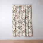 Harvest 2025 Woodland Squirrel Botanical Leaves Watercolor Ecru Window Curtain Gallery Image 3