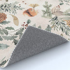 Harvest 2025 Woodland Squirrel Botanical Leaves Watercolor Ecru Rug Gallery Image 4