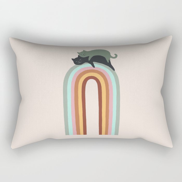 Rainbow cat 3 lover hugs Rectangular Pillow Gallery Image 1