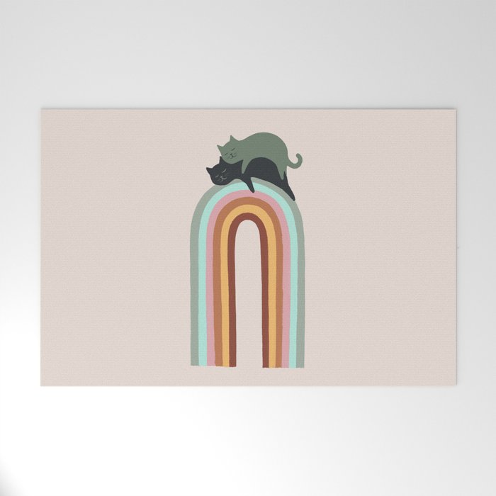 Rainbow cat 3 lover hugs Welcome Mat Gallery Image 1