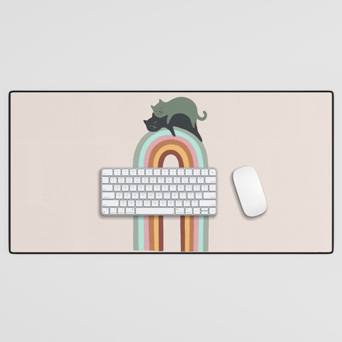 Rainbow cat 3 lover hugs Desk Mat Gallery Image 1