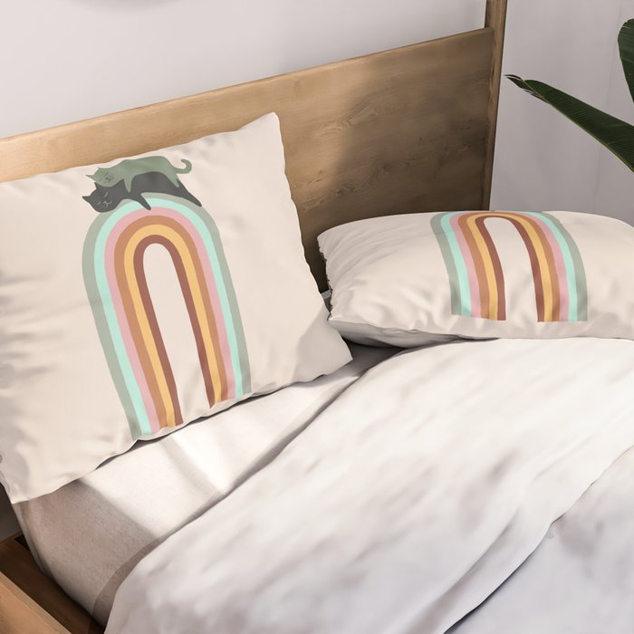 Rainbow cat 3 lover hugs Pillow Sham Gallery Image 2
