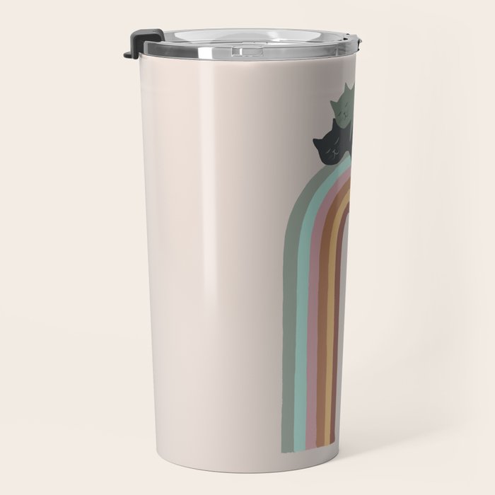 Rainbow cat 3 lover hugs Travel Mug Gallery Image 3