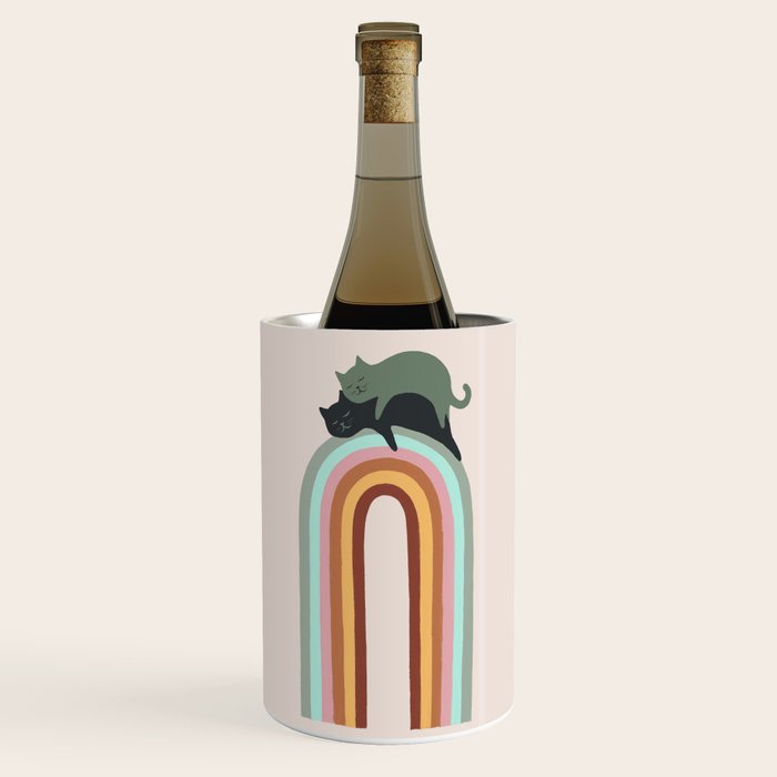 Rainbow cat 3 lover hugs Wine Chiller Gallery Image 1