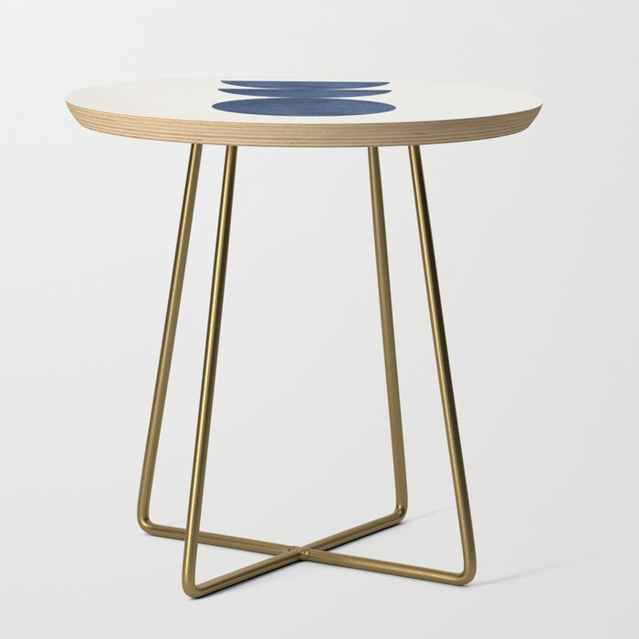 Woodblock navy blue Mid century modern Side Table Gallery Image 1
