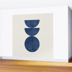 Woodblock navy blue Mid century modern Wall Mural Gallery Image 2