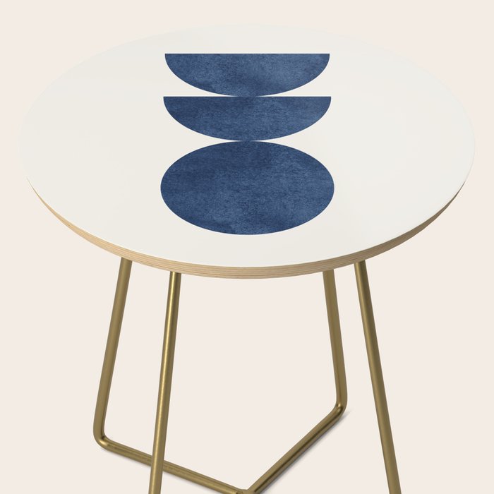 Woodblock navy blue Mid century modern Side Table Gallery Image 2