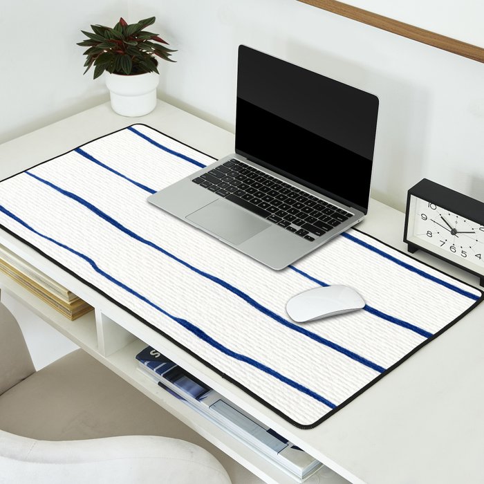 Blue Stripes Desk Mat Gallery Image 2