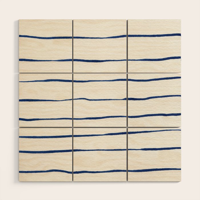 Blue Stripes Wood Wall Art Gallery Image 1