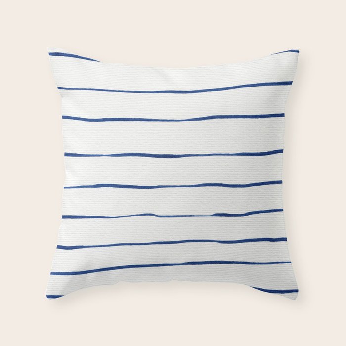 Blue Stripes Throw Pillow Gallery Image 6