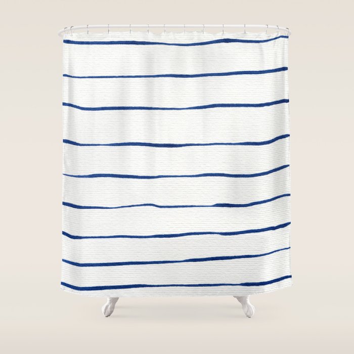 Blue Stripes Shower Curtain Gallery Image 1