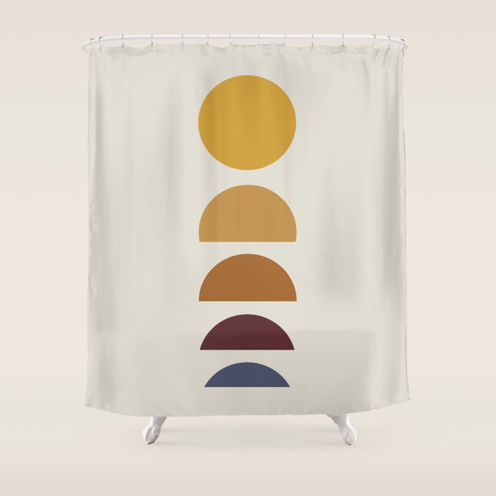 Minimal Sunrise Sunset Shapes Shower Curtain Gallery Image 1
