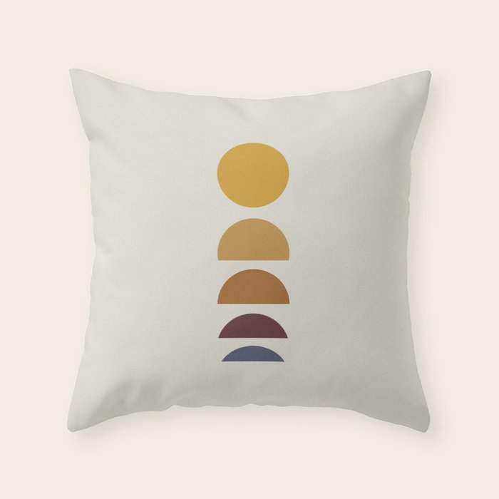 Minimal Sunrise Sunset Shapes Throw Pillow Gallery Image 6