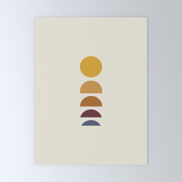 Minimal Sunrise Sunset Shapes Mini Art Print Gallery Image 6