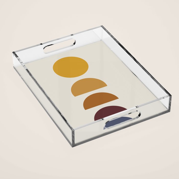 Minimal Sunrise Sunset Shapes Acrylic Tray Gallery Image 1