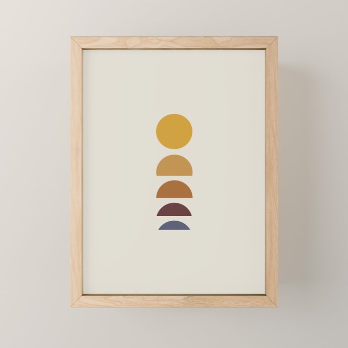 Minimal Sunrise Sunset Shapes Mini Art Print Gallery Image 1