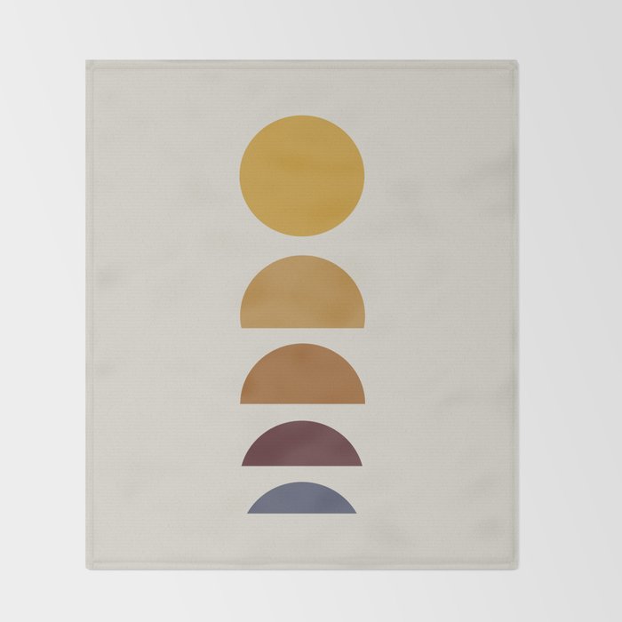 Minimal Sunrise Sunset Shapes Throw Blanket Gallery Image 2