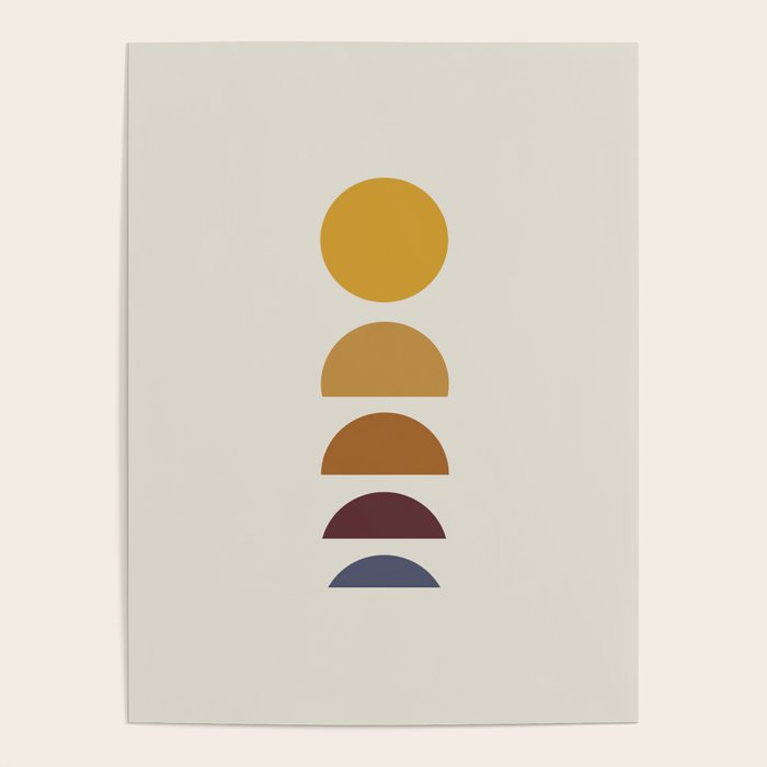 Minimal Sunrise Sunset Shapes Poster Gallery Image 4