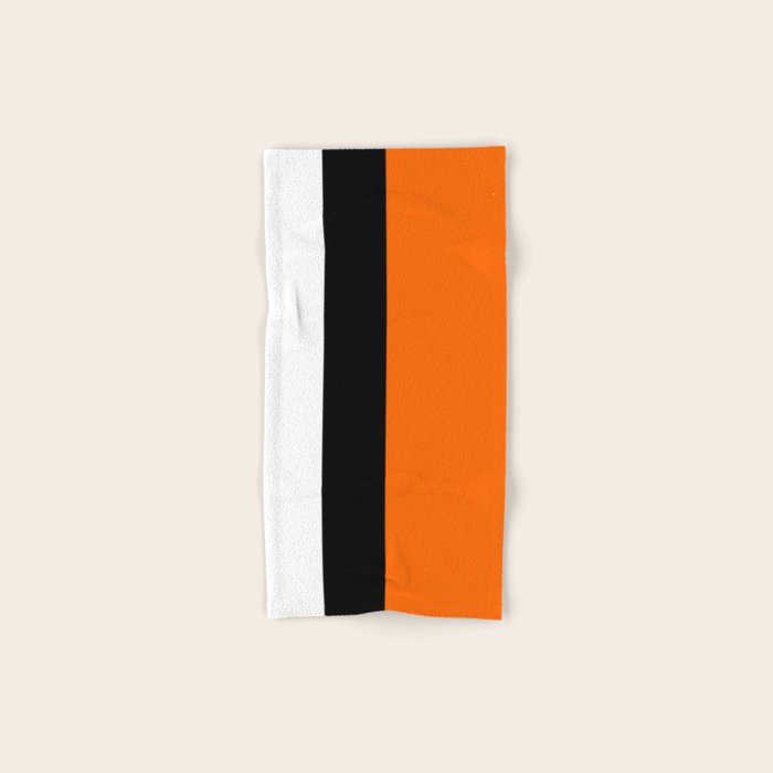 Modern White Black Orange Colorblock Bath Towel Gallery Image 1