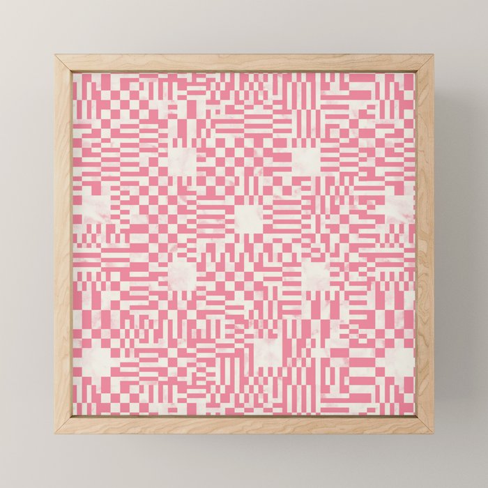 Checkered Pink Matrix Mini Art Print Gallery Image 1