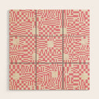 Checkered Pink Matrix Wood Wall Art Gallery Image 1