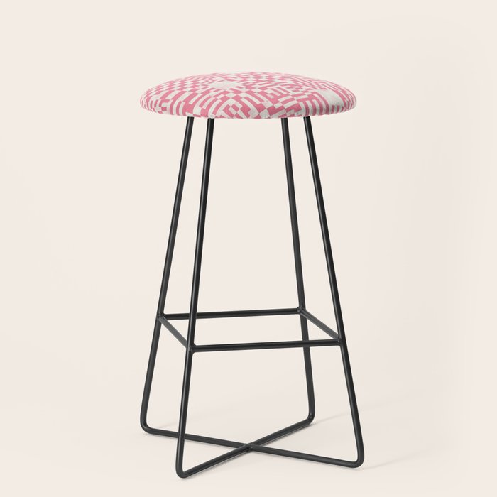 Checkered Pink Matrix Stool Gallery Image 1