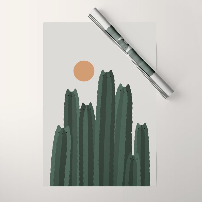 Cat and Plant 31 Wrapping Paper Gallery Image 1