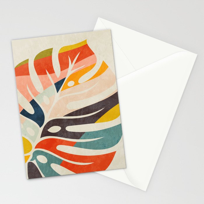 shape leaf modern mid century Stationery Card Gallery Image 2