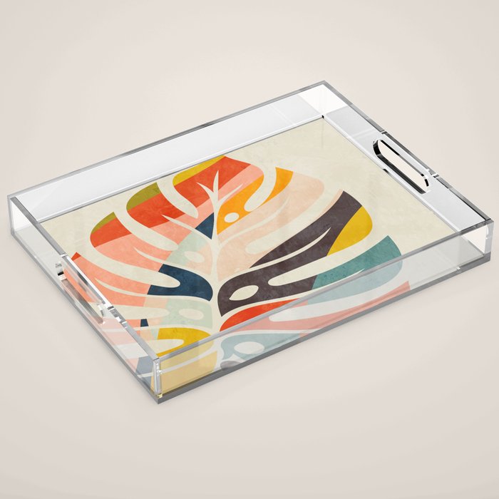 shape leaf modern mid century Acrylic Tray Gallery Image 1