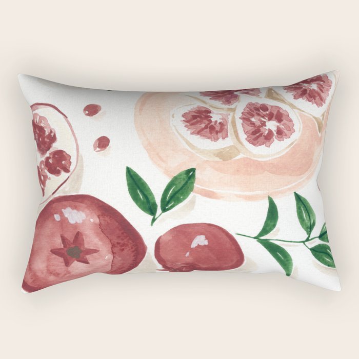 Figs Pomegranate Still Life  Rectangular Pillow Gallery Image 2