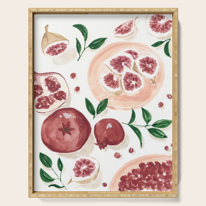 Figs Pomegranate Still Life  Serving Tray Gallery Image 1