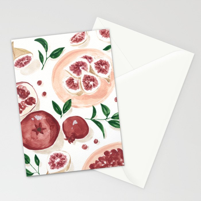 Figs Pomegranate Still Life  Stationery Card Gallery Image 2