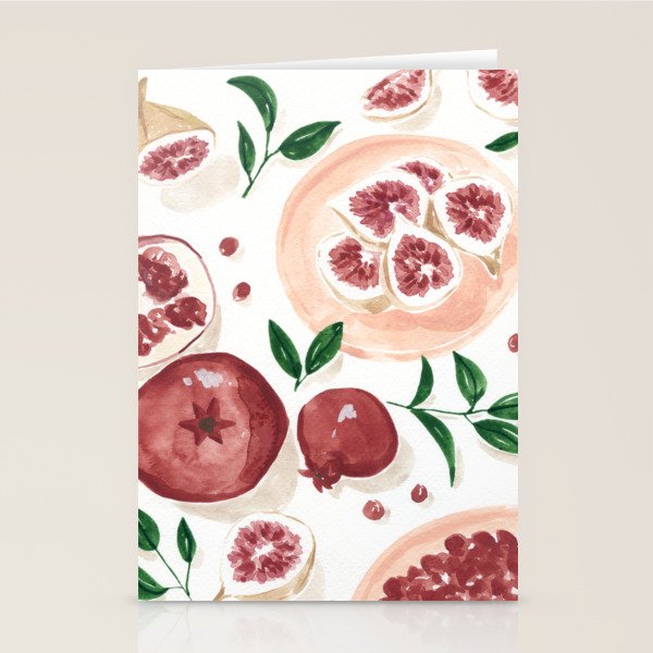 Figs Pomegranate Still Life  Stationery Card Gallery Image 2