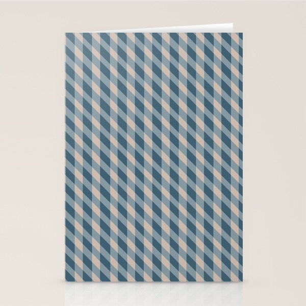 Blue check Stationery Card Gallery Image 2