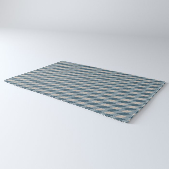 Blue check Rug Gallery Image 3