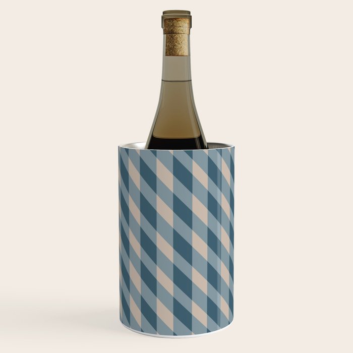 Blue check Wine Chiller Gallery Image 1